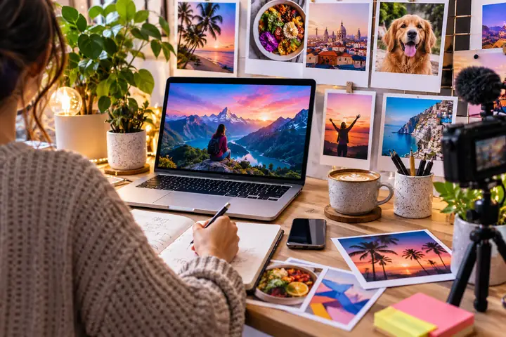 Illustrative planning workspace for editorial scheduling