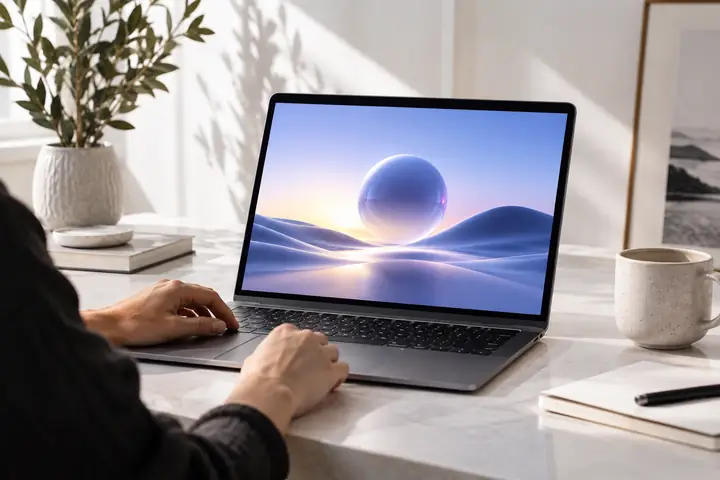 Illustrative laptop for local website topics