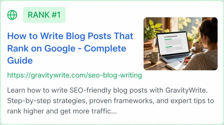 A search-result preview illustrating the structure of an SEO-focused article.
