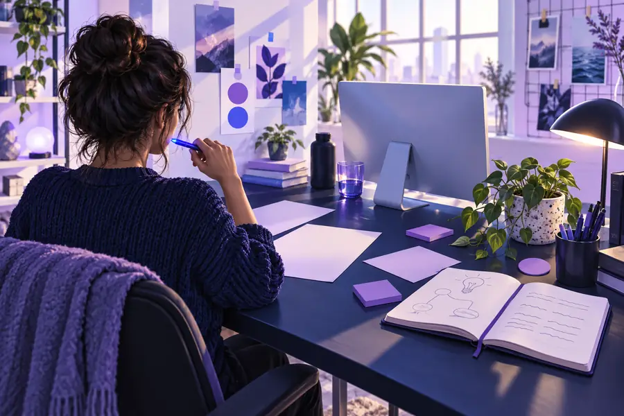 Illustration of an initial content-writing workspace